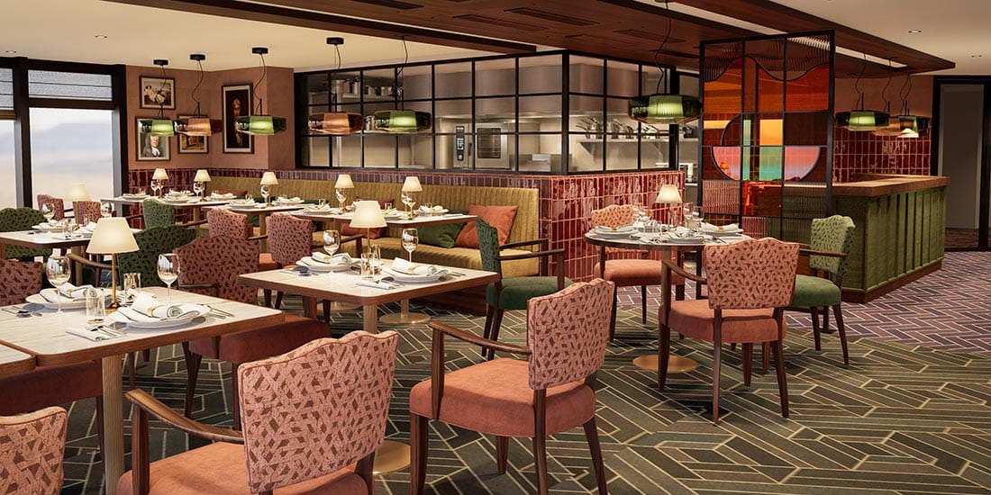 An artist impression of the speciality restaurant on Spirit of the Lorelei